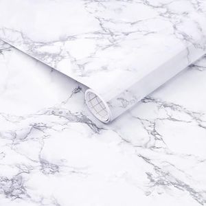 Arthome 43.5x305cm Marble Contact Paper, Self Adhesive Wallpaper Waterproof Gloss PVC Vinyl, Oil Proof,Marble Vinyl Paper Cover Surface,Countertop,Kitchen,Shelf Liner