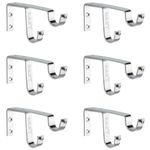 Arena Designer Double Curtain Bracket Rod Supports for Doors and Windows with Chrome Finish for 1 Inch Pipe with Curtain Pipe Cap (CB242) (Pack of 6)