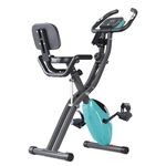 Merax Folding Exercise Bike, Foldable Fitness Stationary Bike Machine, Upright Indoor Cycling Bike, Magnetic X-Bike with 10-Level Adjustable Resistance, Bottle Holder & Back Support Cushion for Home