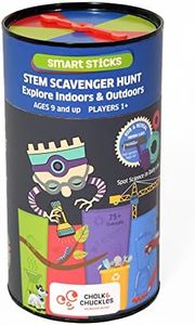 Chalk and Chuckles Card Game - Smart Sticks STEM Scavenger Hunt for Kids, Boys, Girls, Gifts Ages 6-8-10-12-14 Year Old, Travel Games, Learning & Education Toys