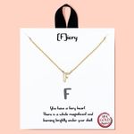 Leafael Initial 18K Gold Dipped Handmade Hypoallergenic Dainty Necklace Personalized Message Card Letter Charm Choker, F, Made in Korea, Jewelry Gifts for Women