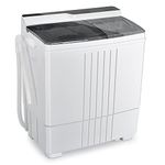 Giantex Portable Washing Machine, Twin Tub Washer and Dryer Combo, 21Lbs (14.4Lbs Washing and 6.6Lbs Spinning), Compact Mini Laundry Washer for Apartment and Home, Semi-Automatic Built-in Drain Pump