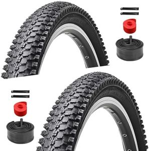 2-Pack 26 inch Bike Tires - Bicycle Tires 26"x 1.95" Folding Replacement Tire for Mountain Bike, 2 Pcs 26" Schrader Valve Bike Tubes, 4 Tire Levers and 2 Rim Strips