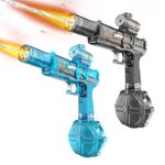 UROINT Electric Water Gun for Kids, Powerful Automatic Water Pistol Blaster Toys with Led Light, Transparent Squirt Gun Electric Long Range Pool Party Gift for Adult Boys Girls (Pistol 2Pack)