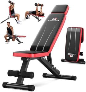 Nicepeople Adjustable Weight Bench up to 6.5'', Dual-Support Workout Bench & 10 Backrests for Chest Shoulders Arms for Home Gym, 660LBS Capacity but Compact and Foldable Strength Bench Apartment Room