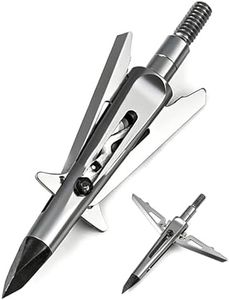 Bgary 2-Blade Archery Arrow Broadhead 100 Grain 2 Inch Cut with Blade Retention Collar 420 Stainless Steel Blades and Chisel Tip 6 Pack