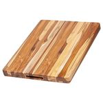 TEAKHAUS Teak Cutting Board Rectangle 24" x 18" x 1-1/2" Edge Grain with Hand Grip