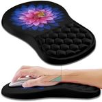 Hokafenle Ergonomic Mouse Pad Wrist Support, Wrist Rest Mousepad for Carpal Tunnel Pain Relief with Integrated Memory Foam Slope Massage Bulge (12x8 inch,Butterfly Lotus Floral