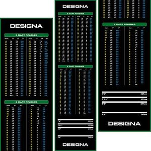 Designa Darts Mat Checkouts Heavy Duty Carpet Non Slip Back Mats Slim or Wide (Wide Green)