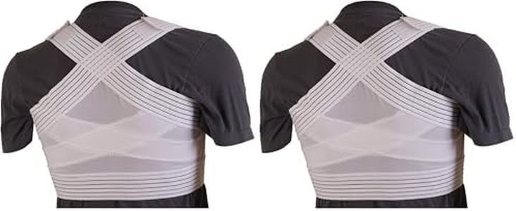DMI Posture Corrector, Unisex, White, Criss-Cross Foam Bands, Extra Large, 46" to 48" Chest Size (Pack of 2)