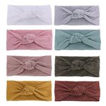 Baby Headbands Stretchy Hairbands Hair Bow Elastics for Baby Girls Newborn Toddlers Infant Kids Turban Headband (Knot Headband Mustard)