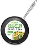 NutriChef 12 Inch Crepe Pan Non Stick, Ideal for Pancakes, Dosa & Tortillas, Hard-Anodized, Dishwasher Safe