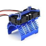 RC Motor Cooling Fan 15000 RPM for 1/8 1/7 Arrma Typhon 6S Kraton 6S Felony Mojave, Dual 30mm Cooling Fans 42mm Alum Motor Heatsink for 4274 4068 4268 Brushless Motor