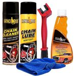 Kangaroo® Chain Lube Spray & Chain Cleaner Lubricant Spray(500 ML Each) With Chain Cleaner Brush Car and Bike Shampoo (300 ML)