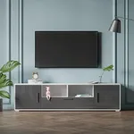 Olela TV Stand with LED Lights,Modern Entertainment Center TV Console, Wood Minimalist High Glossy TV Cabinet with Large Storage Drawer for Gaming, Living Room, Bedroom