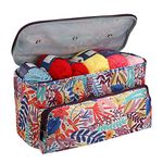 Coopay Yarn Storage, Project Bag for Crochet and Knitting, Knitting Bags and Knitting Organizers, Knitting Bag with Compartment and Pocket, Large Wool Bag Yarn Holder 12×6.1×7.3 Inches, Forest