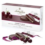 Anthon Berg Marzipan Liqueur Chocolates - Cherry In Rum Dark Chocolate Covered Marzipan 220g Sweets Gift Box with Topline Card. Christmas Hamper for Stocking Fillers, Secret Santa Gifts