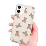 Tekilla Teddy Bear Phone Case Compatible with iPhone 6s+ Clear Flexible Silicone Brown Bear Cover Shockproof Protector Bumper