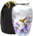 Trupoint Memorials - Urns for Human Ashes Adult Female, Burial Urns, Decorative Urns, Funeral Urns, Cremation Urns for Women and Men - White, Hummingbird, Large