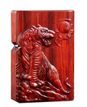Natural Huanghuali Rosewood Carving Lighter Shell Box For Zippo Module (Hilltop Tiger)