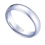 Tungsten Wedding Band Ring 5mm wide for Men Women Comfort Fit Court-Shape Polished finish Lifetime Satisfaction