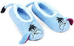 Disney Slippers Women and Teens, Slipper Socks Ballet Slippers, Eeyore Minnie Mickey Stitch Gifts, Blue Eeyore, 3/5 UK