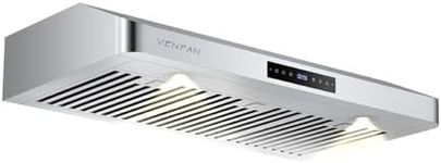 VENFAN 36 inch Under Cabinet Range Hood, 1200 CFM Dual Motor with Gesture & 4-Speed Touch, Ultra Quiet DC Motor, Dishwasher Safe Baffle Filters – Stainless Steel Kitchen Hood