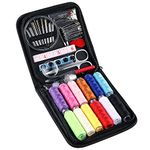 CASPLUS Sewing Kit Small,Travel Sewing Kit 82 Piece Sewing Accessories with Zipper Case, for Home,Travel,Emergency,Adults and Beginners