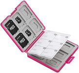 Elecom CMC-SDCPP24PN Memory Card Case, SD Case, Plastic, Holds 12 SDS + 12 MicroSDs, Pink