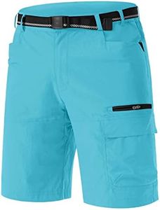 TACVASEN Shorts for Men Hiking Outdoor Shorts Quick Dry Casual Breathable Fishing Golf Dress Cargo Summer Shorts Ice Blue 36