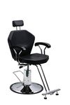 Salon Style 360 Degrees Rolling Swivel Hydraulic Reclining Beauty Spa Styling Chair with Movable Headrest New All Purpose Professional Salon Chair Black