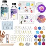 Craftinger Diy Resin Keychain Coaster Jwellery Making Kit With 300Gm Epoxy Resin&Mould, Glitter Pigments And More,Multicolor