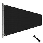 TANG 6FTx 25FT Black Fence Privacy Screen Temporary Fence Privacy Screen Windscreen Fence Netting Cover Privacy Blockage Excellent Airflow for Backyard Garden School with Zipties