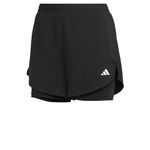 adidas Women's Made for Training Two-in-One Shorts, Black/White, Large