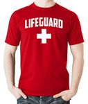 Witty Fashions Lifeguard Basic Design Red Canada Men's Shirt (X-Large, Red)