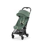 Cybex Coya Compact Stroller, Lightweight One-hand Fold, Travel-Friendly Pram for Newborns, Infants, and Toddlers, Age 0-4 years, Flat Recline Position, One Pull Harness, Hand Luggage Compatible, Stroller (Leaf Green Matt Black Frame)