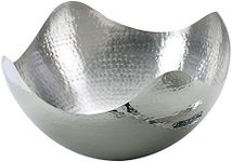 Elegance Hammered 10-Inch Stainless Steel Wave Serving Bowl, 10" x 10" x 5"