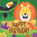 Creative Party PC339768 Jungle Safari Birthday 2-Ply Lunch Paper Napkins-16 Pcs