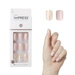 KISS imPRESS Press-On Manicure, Dorothy, Short Length Square, with PureFit Technology, Includes Prep Pad, Mini File, Cuticle Stick, and 30 Fake Nails