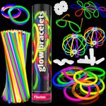 The Glowhouse UK Premium Glow Sticks for Kids Adults Bulk 205 Pcs Party Pack inc Glow Glasses kit and Connectors for Bracelets and Necklaces. Mixed Bright Long Lasting Glowsticks UK