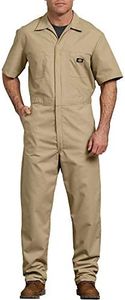 Dickies Men's Short-sleeve Coverall, Khaki, Large Short