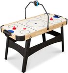 Best Choice Products LED 54 Inch Air Hockey Game Table w/Light-up Scoreboard, Powerful Motor, AC Outlet. Includes 2 Pucks, 2 Pushers - Natural