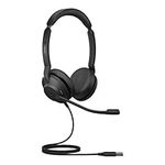 Jabra Evolve2 30 Headset – Noise Cancelling Microsoft Teams Certified Stereo Headphones with 2-Microphone Call Technology – USB-A Cable – Black