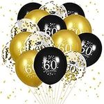 60th Birthday Balloons, 15Pcs Black Gold Happy 60th Birthday Balloons Black Gold 60th Birthday Party Decorations Balloons for Men Women 60th Birthday Decoration Supplies 12 inch