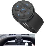 Bluetooth Media Button Remote Control IPX6 Waterproof Strap Type Wireless Controller for Car Bike Motorbike Steering Wheel Siri Call & Camera Compatible for iPhone Samsung Galaxy Any Android Device