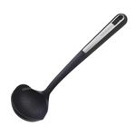 Wiltshire Aspire Soup Ladle, Stirring & Serving Soup Spoon, Cooking Spoon, Heat-Resistant Utensil, Non-Stick, Non-Scratch, Anti-Slip Soft Touch Handle, Grey & Silver, 33x10x7.5cm