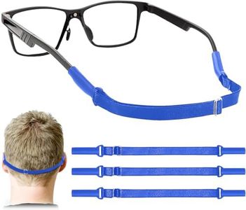 Adjustable Glasses Straps - 3 Pcs No Tail Adjustable Eyewear Retainer Glass Straps for Men, Women, Kids Eyelasses, Sunglasses,Blue (7.5-13.5 inch)