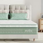 Novilla Double Bed Mattresses 9.8 Inch 3-Zone Gel Memory Foam Pocket Sprung Mattress 4FT6 Medium Firm Hybrid Mattresses with Oeko-tex Knitted Fabric and CertiPUR-US Foam 135x190x25cm