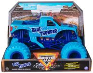 Monster Jam, Official Blue Thunder Monster Truck, Collector Die-Cast Vehicle, 1:24 Scale, Kids’ Toys for Boys and Girls Aged 3 and up