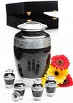 GR8 Great Keepsakes Black Marble Urn with 4 Small Urns for Cremation Ashes Keepsake - Urns for Adult Male, Urns for Human Ashes Adult Female, Decorative Urns, Urn, Cremation Urn Human Ashes, Urns